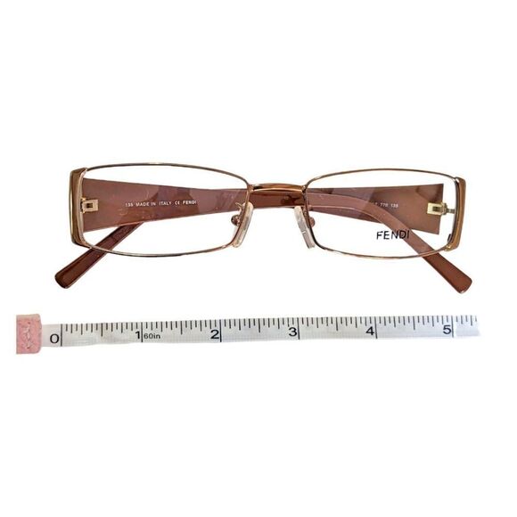 FENDI NWOB Women's Gold & Bronze Brown Logo Eyeglasses Fendi optical frames - Picture 5 of 15